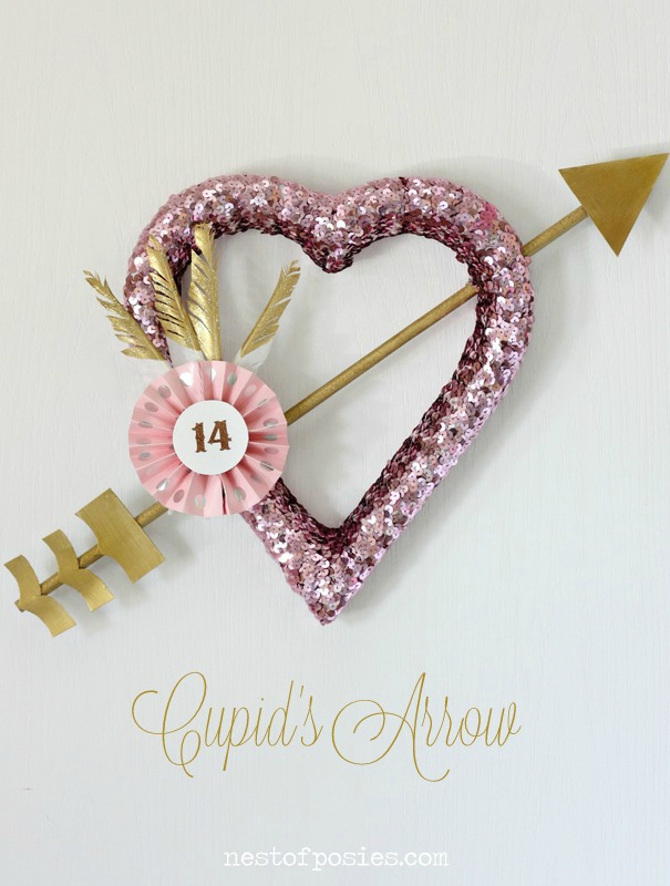 Cupid's Arrow Valentine Wreath via Nest of Posies