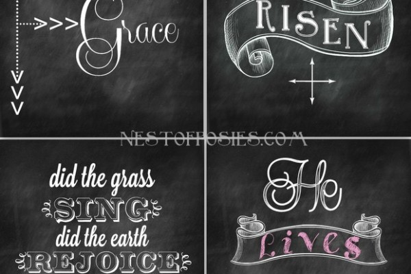 Easter Chalkboard Printables via Nest of Posies