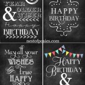 Happy Birthday Chalkboard Printables via Nest of Posies