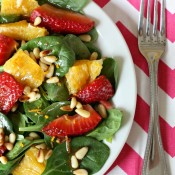 The perfect Spring & Summer salad! Strawberry Orange Spinach Salad with Orange Balsamic Dressing via @NestofPosies