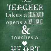 For the love of teachers.  A chalkboard printable via Nest of Posies