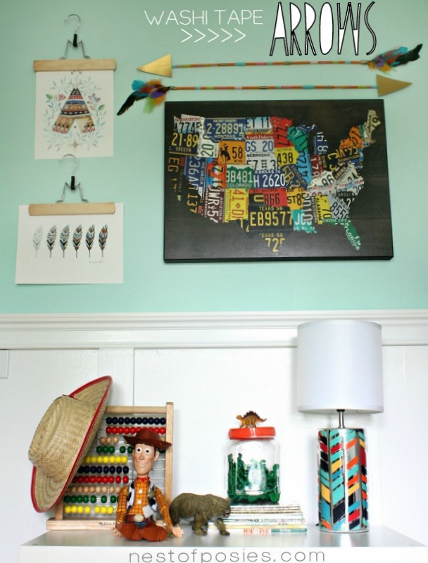 Washi Tape Arrows & the boys {shared} bedroom makeover...part 1 via Nest of Posies