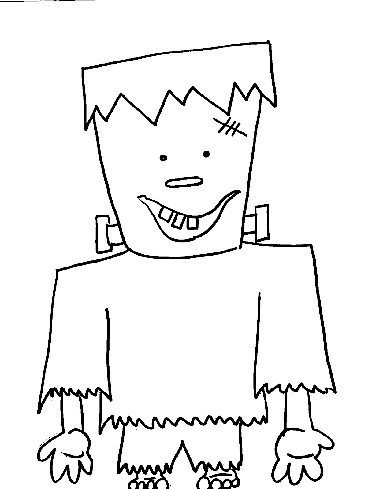 Monster activities Frankenstein Head Coloring Page. Could