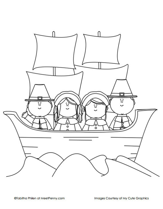 coloring pages thanksgiving mayflower - photo #1