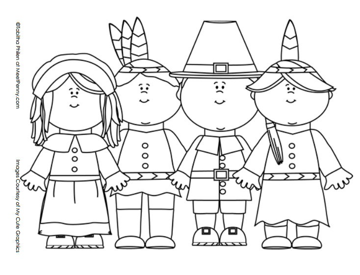 thanksgiving indian coloring pages printable - photo #3