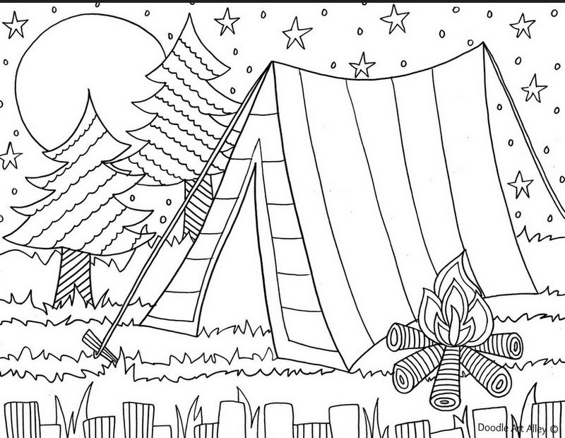 camping coloring pages - photo #13