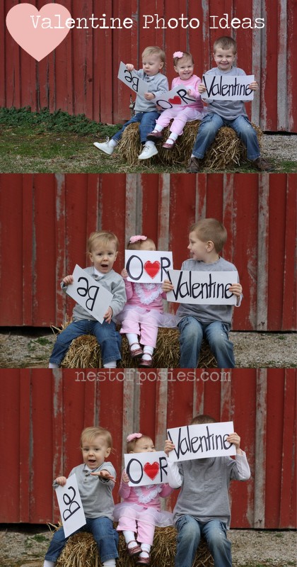 Valentine Photo Ideas to send to the family via Nest of Posies  #valentines