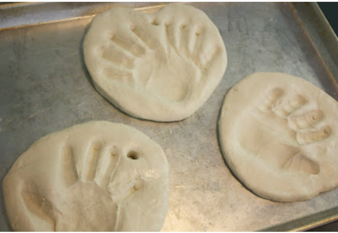 Salt Dough Handprint Ornaments