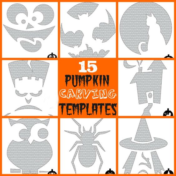 15 Pumpkin Carving Templates ~ with young kids in mind