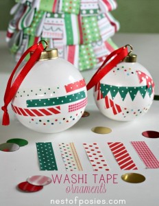 Washi Tape Ornaments. So cute & simple to make.