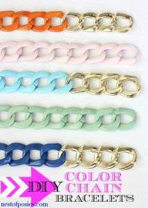 DIY:  Chunky Color Chain Bracelets