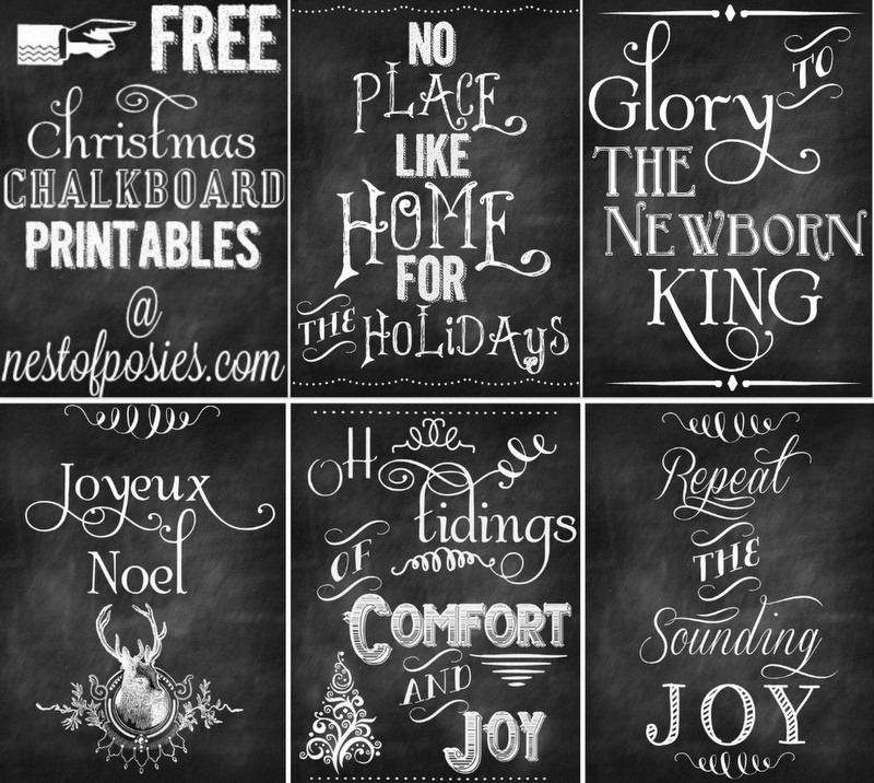 FREE Christmas Chalkboard Printables at Nest of Posies