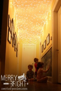 All things Merry & Bright!  add Twinkle lights to your hallway