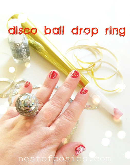 DIY Disco Ball Drop Ring for New Year's via Nest of Posies