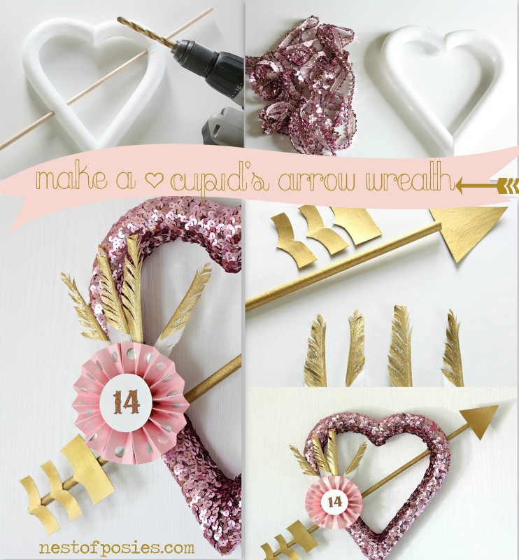 Make a Cupid's Arrow Wreath via Nest of Posies