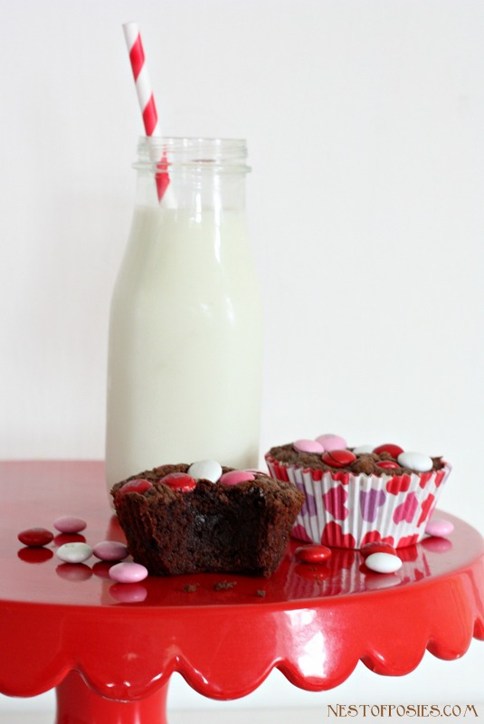 Valentine Nutella brownies with just 4 ingredients via Nest of Posies