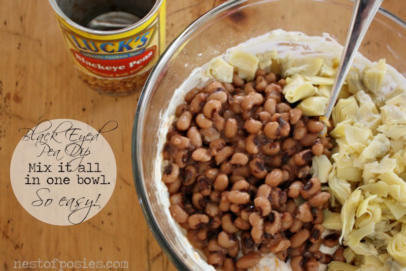 Dump & Mix Everything in one bowl - Warm & Amazing Black Eyed Pea Dip