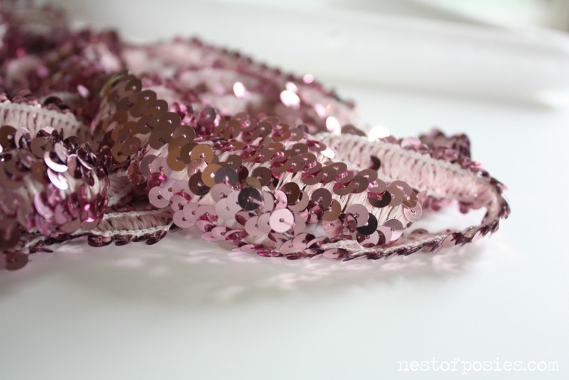 Pink Sequins Trim via Nest of Posies