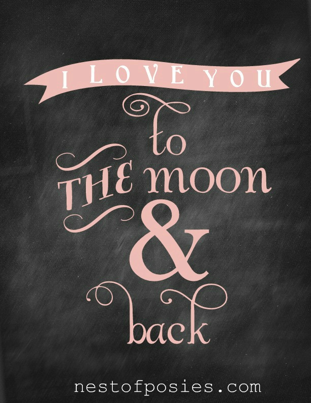 I Love You to the Moon & back in PINK via Nest of Posies