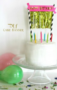 Birthday Cake Banner with Fringe & a free Silhouette download