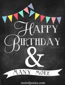 Happy Birthday Chalkboard Printables - Nest of Posies
