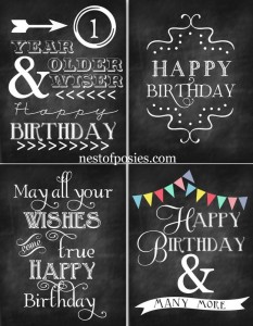 Happy Birthday Chalkboard Printables