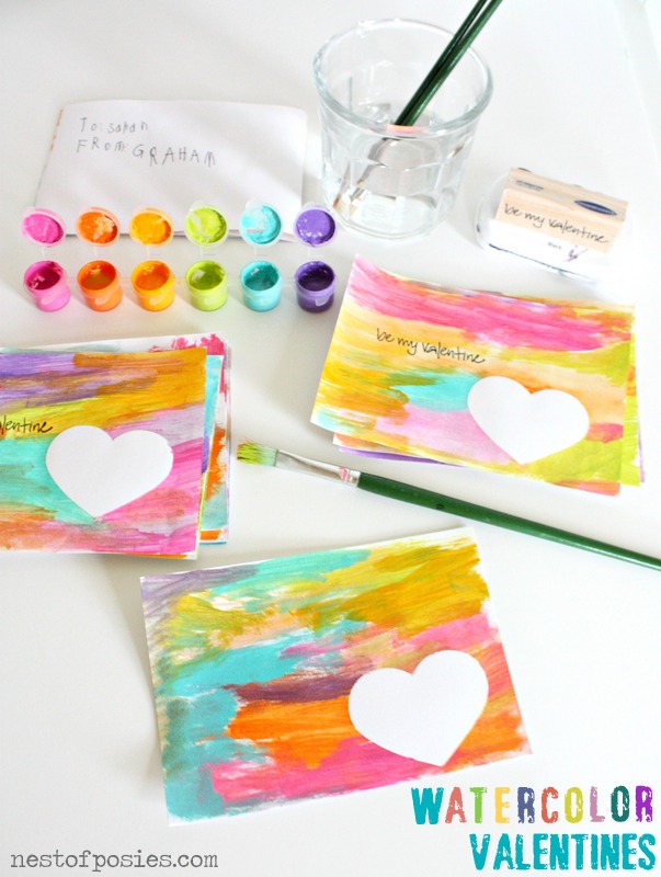 Valentine's craft watercolors