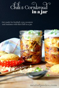 Chili and Cornbread in a jar