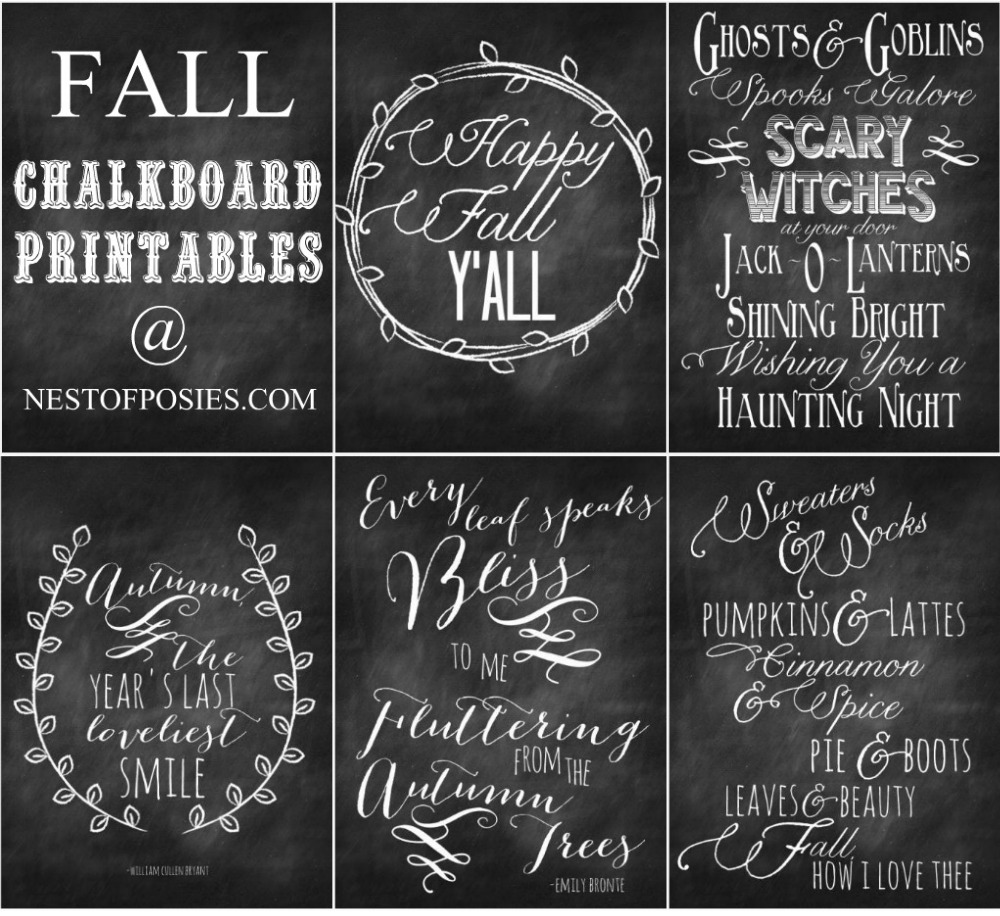 Fall Chalkboard Printable Quotes