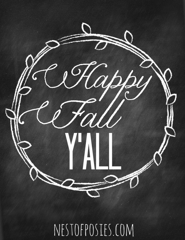 Happy Fall Yall Chalkboard Printable Quote