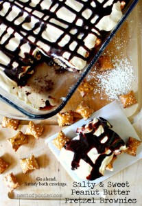 Salty and Sweet Peanut Butter Pretzel Brownies