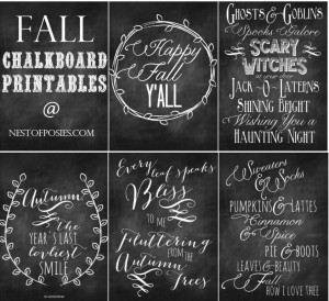 Fall and Halloween Chalkboard Quote Printables