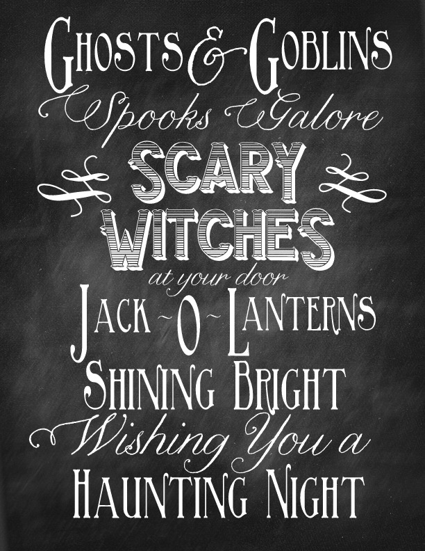 Fall And Halloween Chalkboard Quote Printables