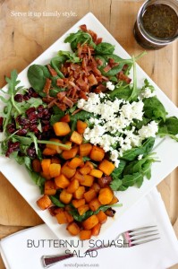 Butternut Squash Salad Family Style