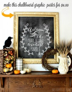 Fall Harvest Chalkboard Mantel