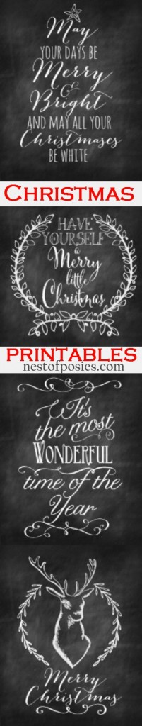 chalkboard christmas printables - Nest of Posies