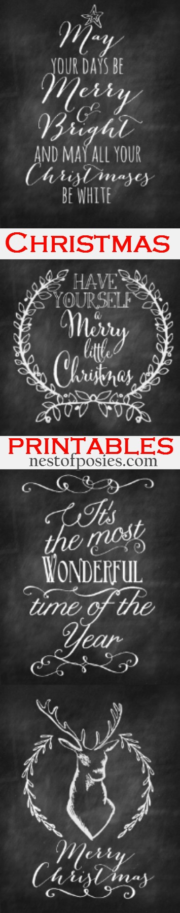 chalkboard christmas printables - Nest of Posies