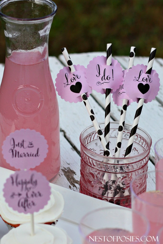 Bridal Shower or Wedding Drink Printable Toppers