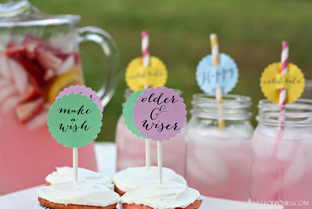 FREE Birthday Printables for your cupcakes or drinks