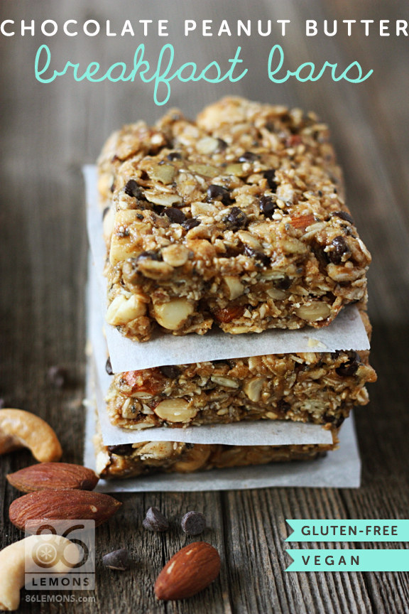 Chocolate Peanut Butter Breakfast Bars