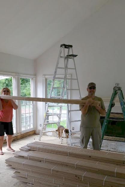 Carrying in hardwood floors from Build Direct