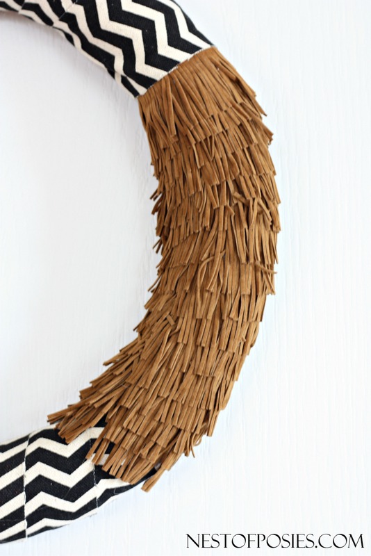 Fun Suede Fringe Detail for Fall wreaths