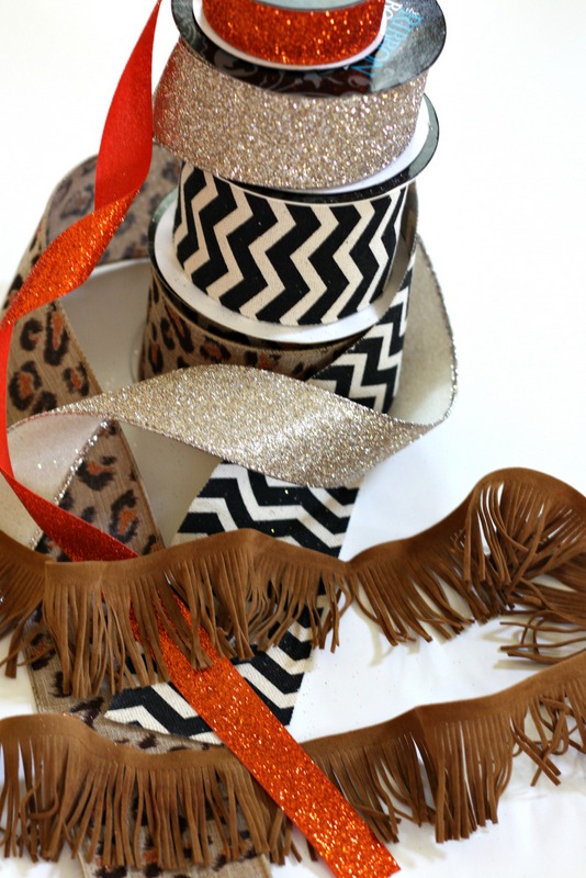Ribbon and Suede Trim to Decorate your Fall Wreath