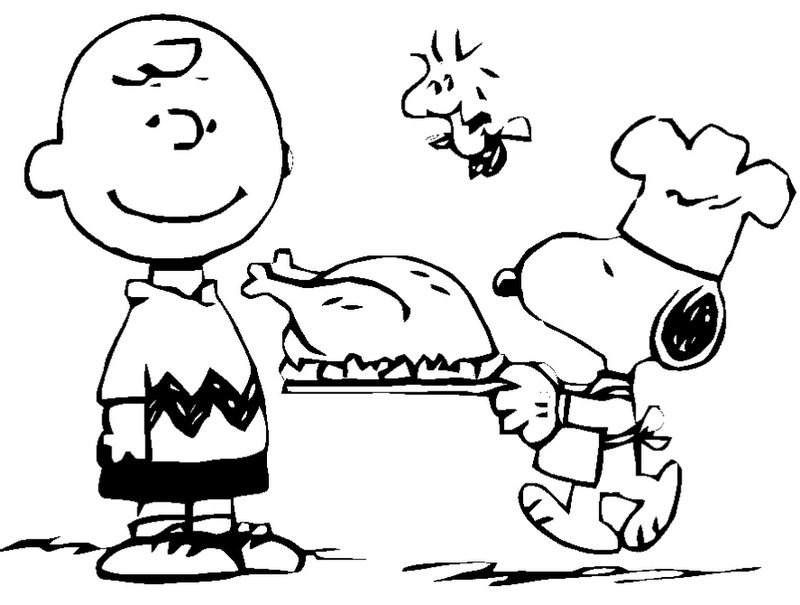 Charlie Brown and Snoopy Thanksgiving Coloring Pages