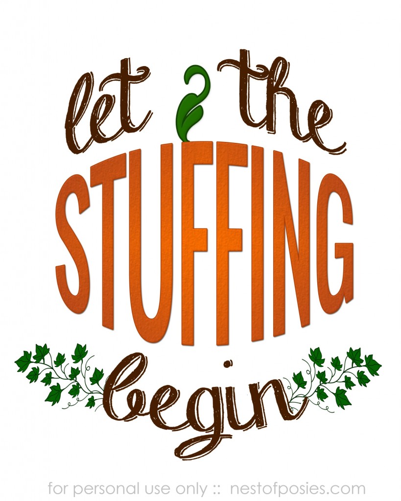 let the stuffing begin - a free printable