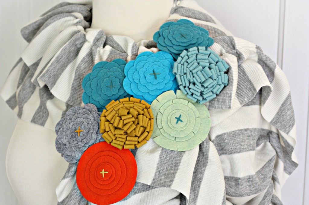 Accessorize your scarves and clothes with Felt Posie Clusters