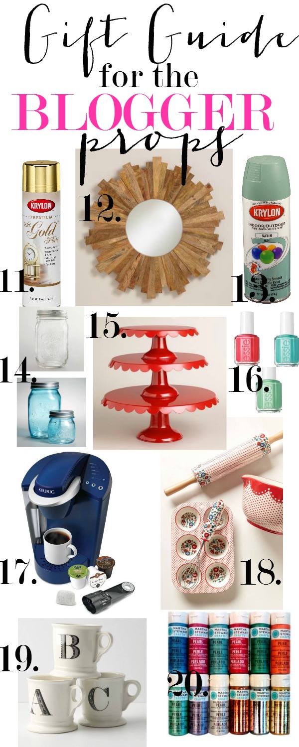 Gift Guide for the Blogger. Props, crafts and staging goods.