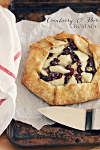 White Chocolate, Cranberry and Pear Crostata