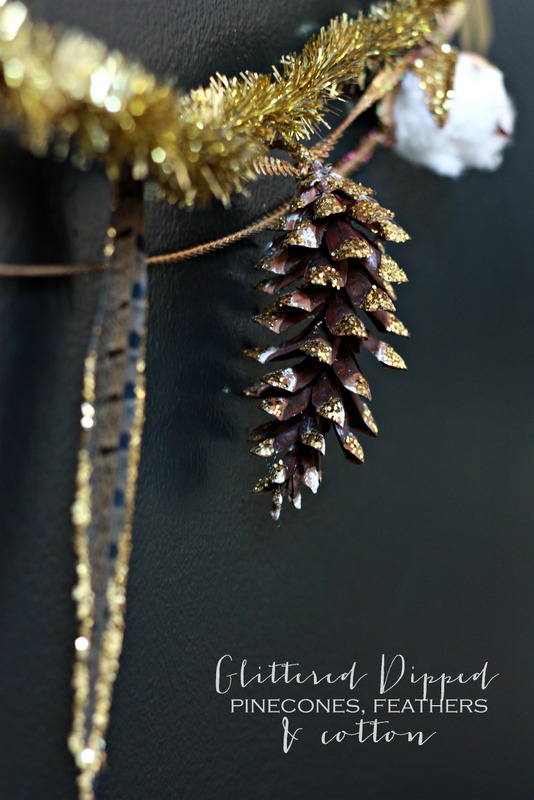 Glittered Dipped Ornaments or Garland. So easy to make and for just a few dollars