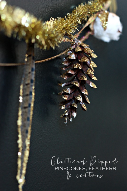 Glittered Dipped Ornaments or Garland.  So easy to make and for just a few dollars